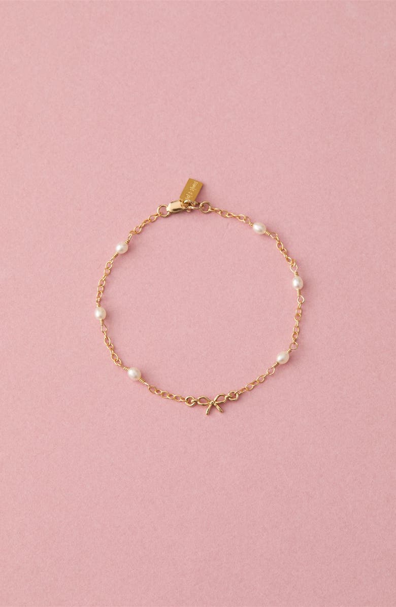 Set & Stones Bow & Freshwater Pearl Bracelet, Alternate, color, 