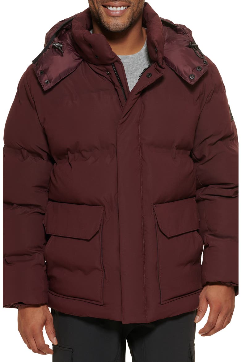 Hooded Puffer Jacket, Alternate, color, OXBLOOD