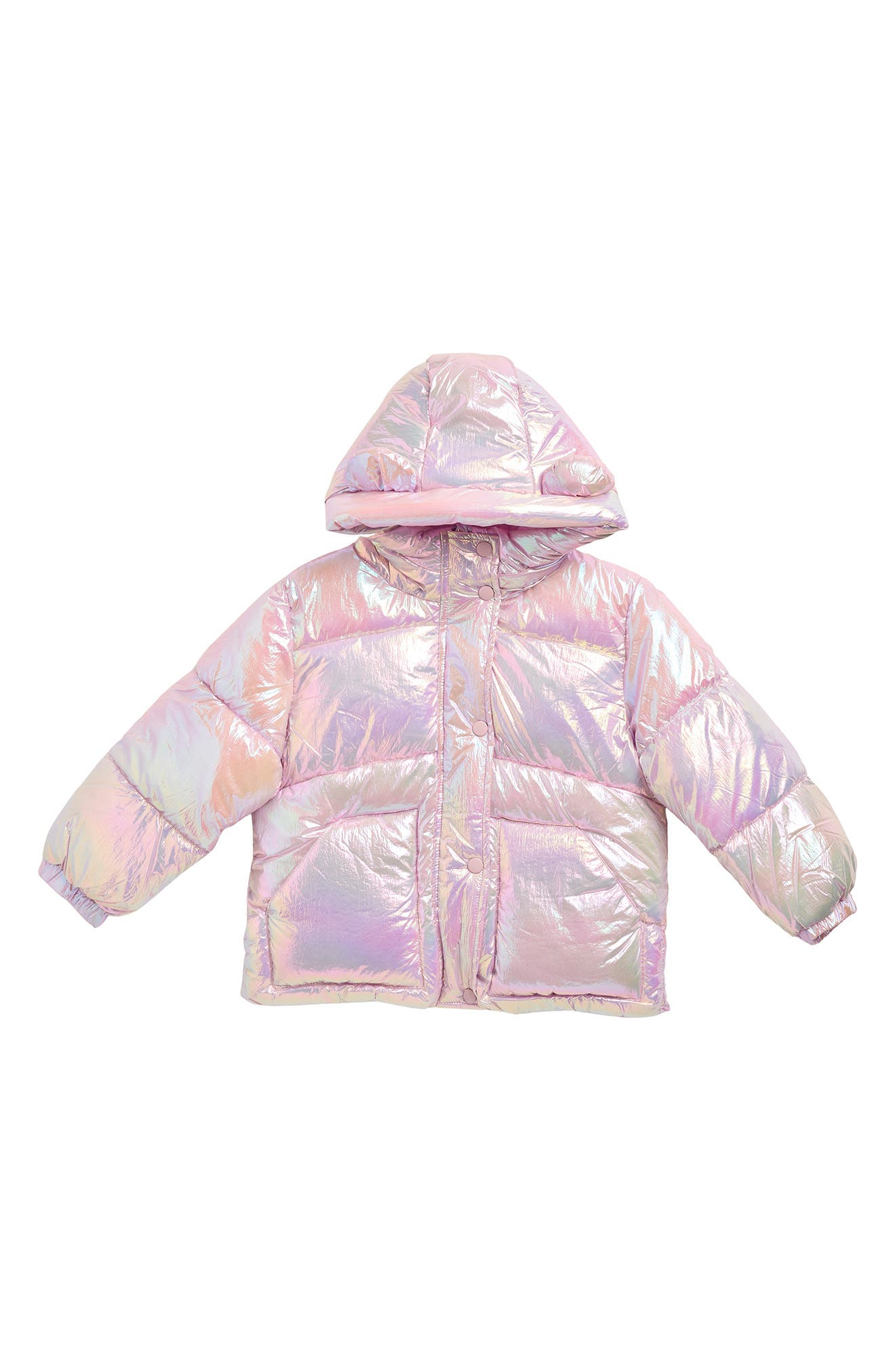 Rothschild Kids' Crinkle Metallic Hooded Puffer Jacket