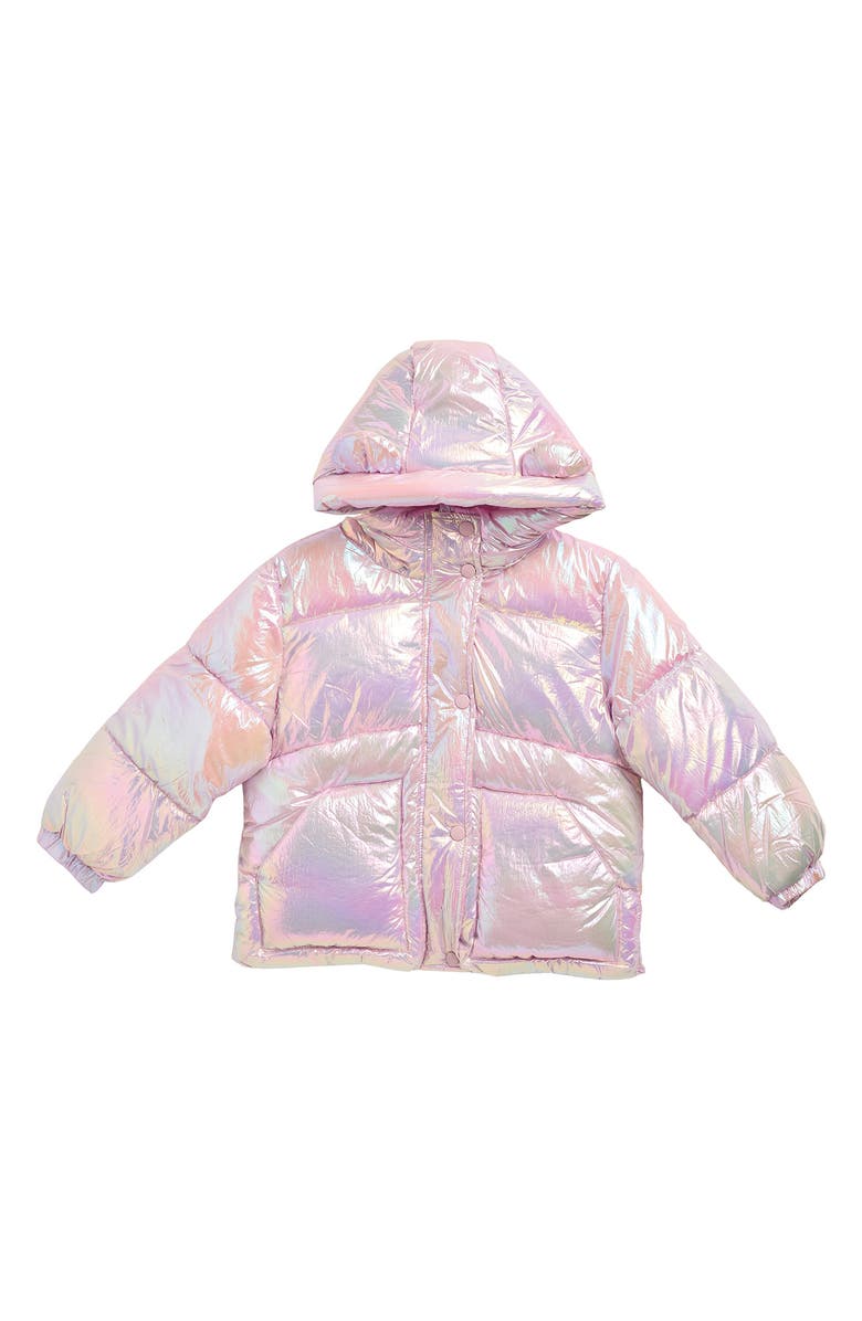 Kids' Crinkle Metallic Hooded Puffer Jacket