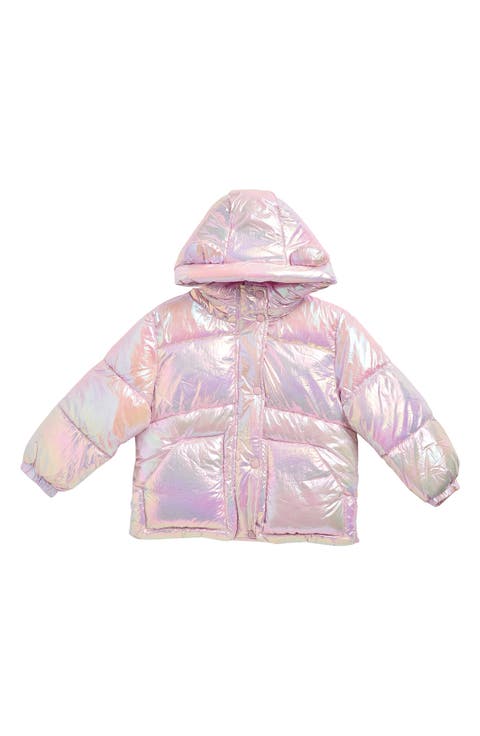 Kids' Crinkle Metallic Hooded Puffer Jacket (Toddler)