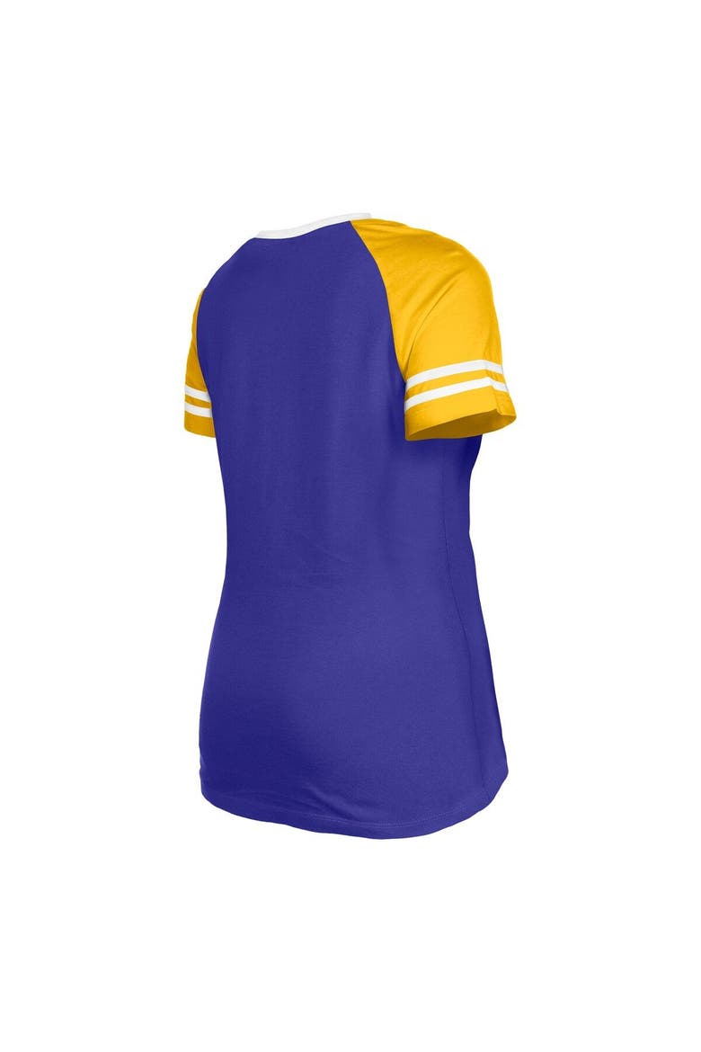 Women's New Era  Purple Minnesota Vikings Raglan Lace-Up T-Shirt, Alternate, color, Purple