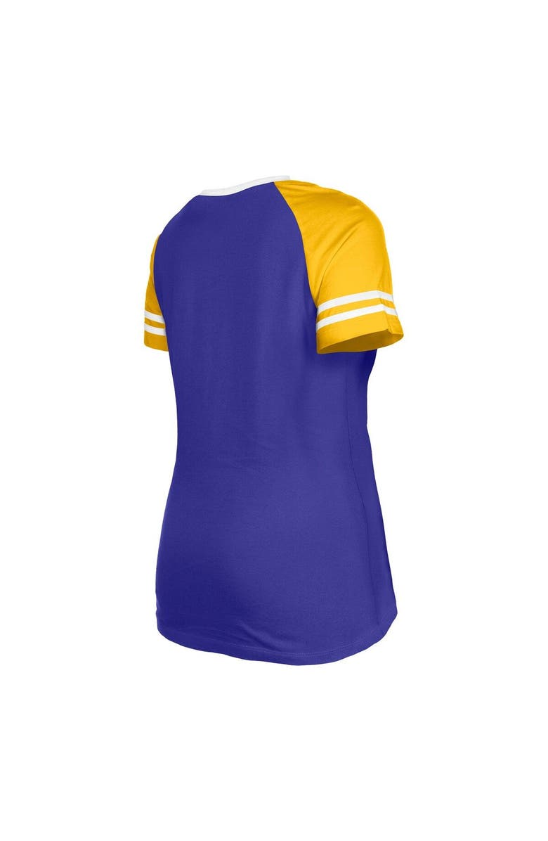 New Era Women's New Era  Purple Minnesota Vikings Raglan Lace-Up T-Shirt, Alternate, color, Purple