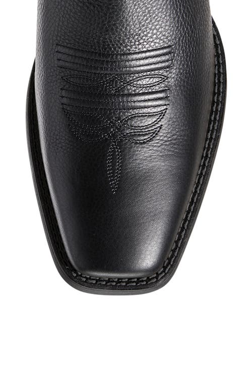 Ariat Sport Herdsman Square Toe Cowboy Boot In Black Deertan