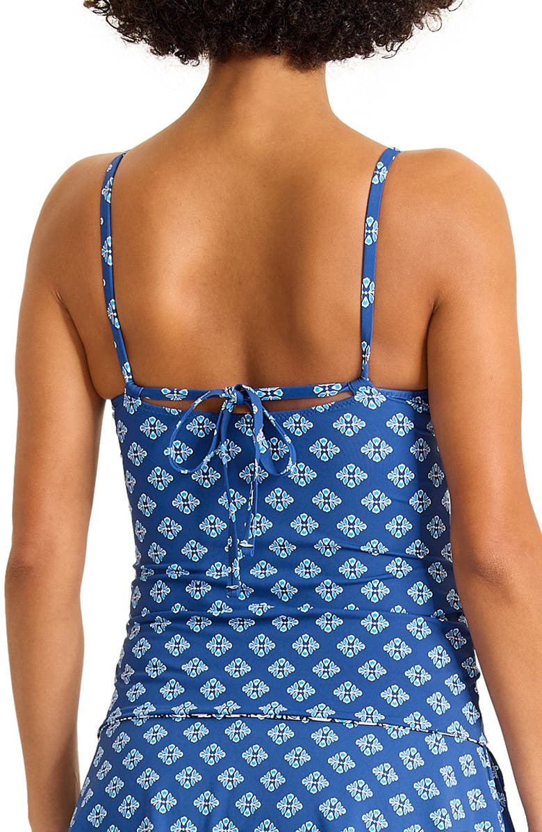 Tommy Bahama Noble Pineapple Reversible UPF 50+ Tankini, Alternate, color, Indigo Tide Rev