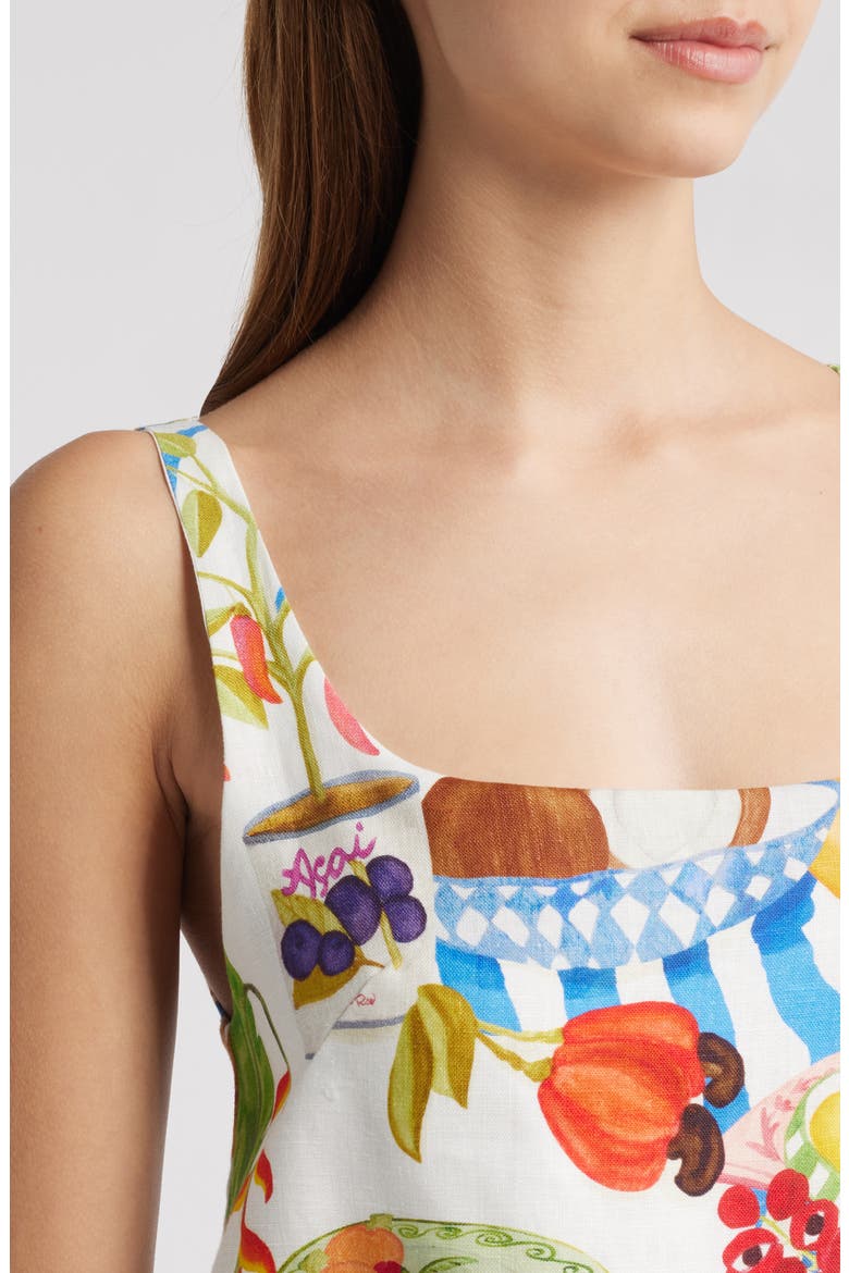 Fresh Table Linen Minidress, Alternate, color, WHITE MULTI PRINT