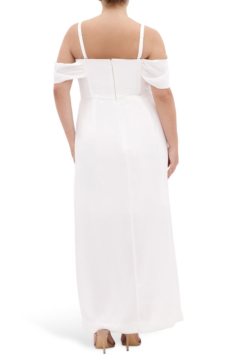 City Chic Forbidden Off the Shoulder Maxi Dress, Alternate, color, Ivory