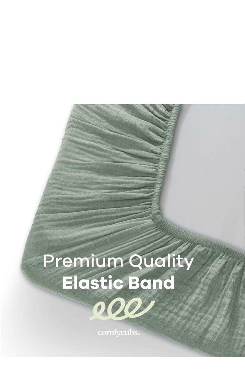 Comfy Cubs Muslin Fitted Bassinet Crib Sheet, Alternate, color, Fern