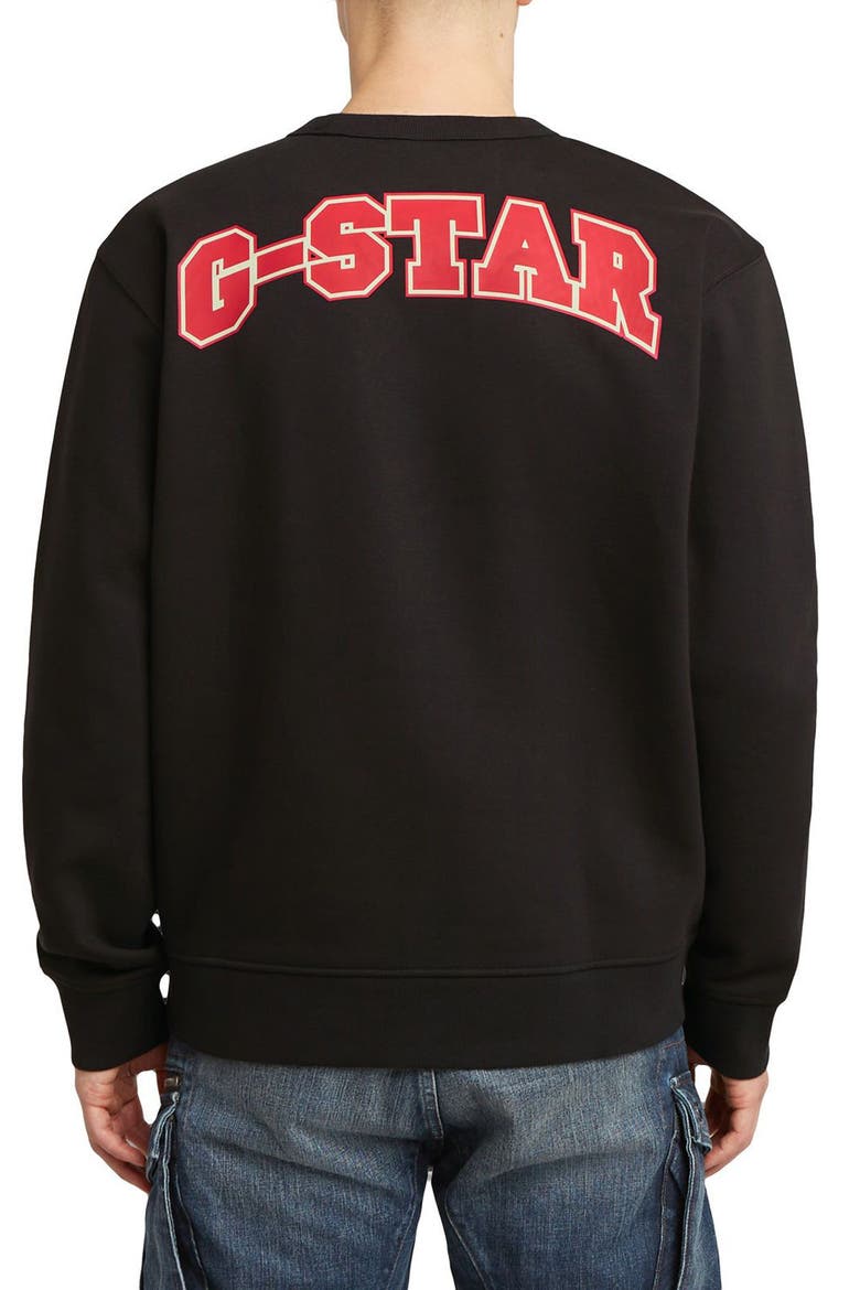Running Dog Crewneck Sweatshirt, Alternate, color, DARK BLACK