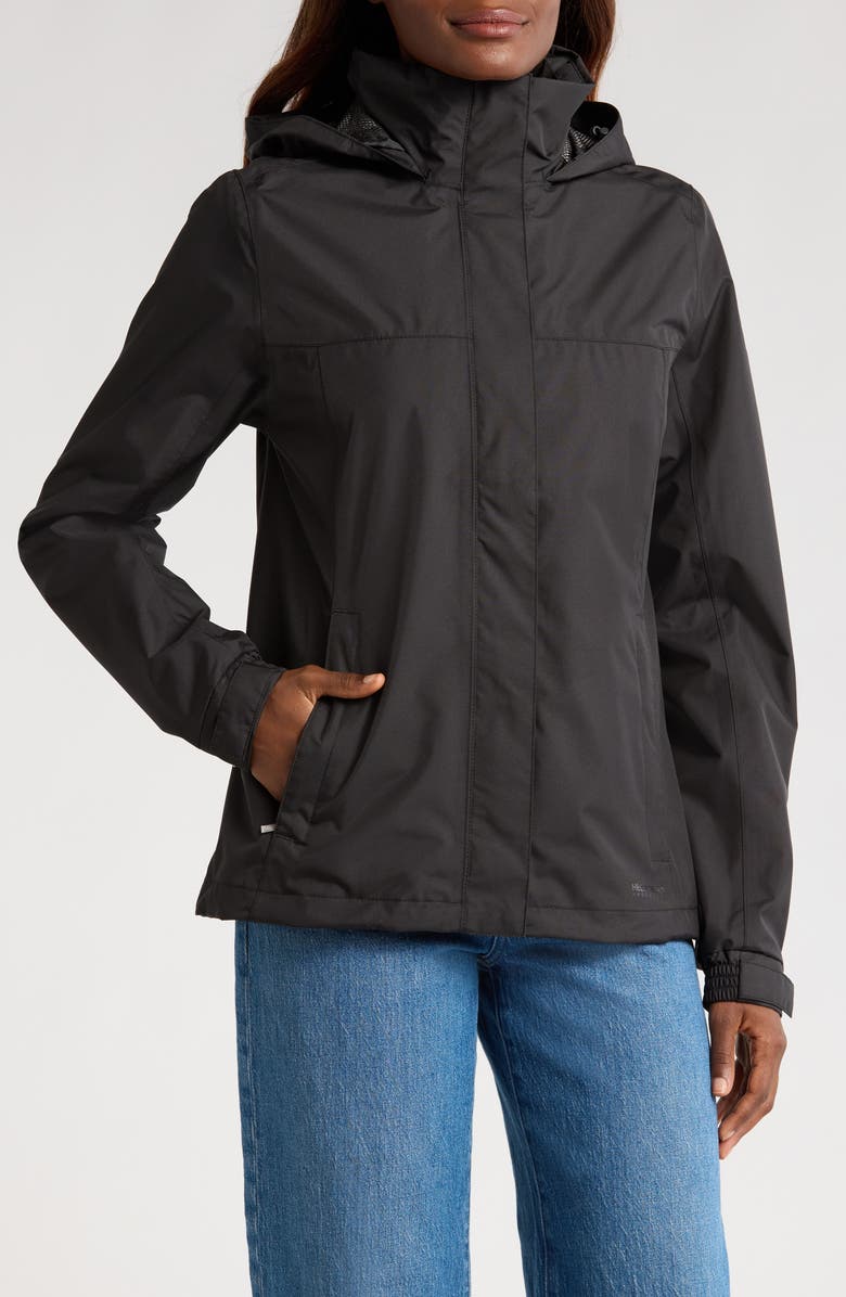 Helly Hansen W Aden Waterproof & Windproof Hooded Jacket, Alternate, color, Black