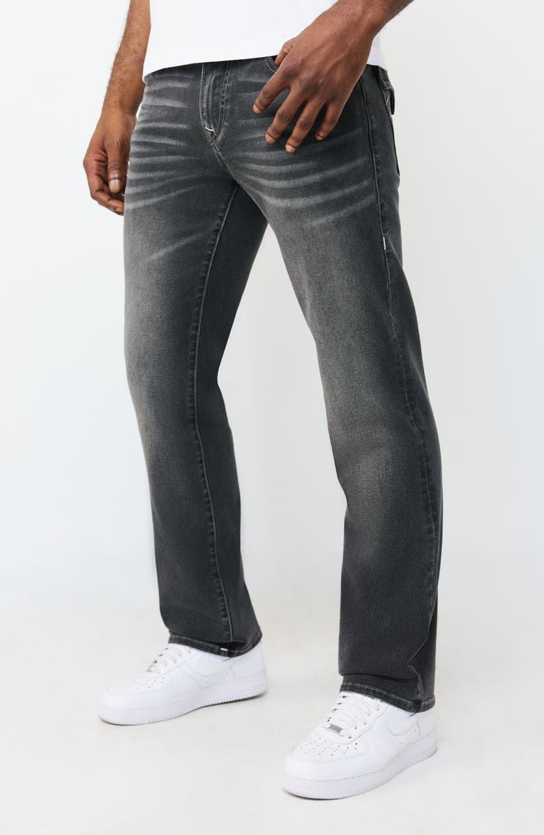 True Religion Ricky Snap Flap Straight Leg Jeans, Alternate, color, Grey Gloomy Wash