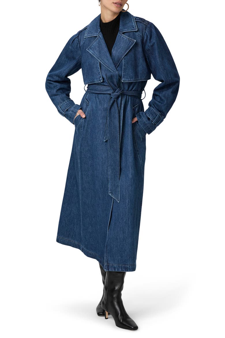 Raina Denim Trench Coat, Main, color, RYLIE