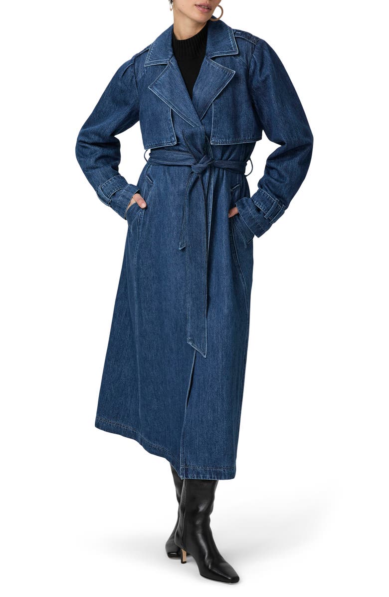 PAIGE Raina Denim Trench Coat, Main, color, Rylie