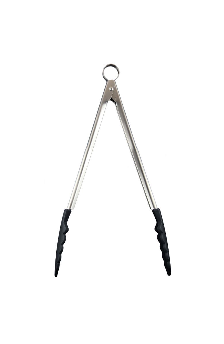 CUISIPRO 12 Inch Silicone Locking Tongs, Main, color, Black