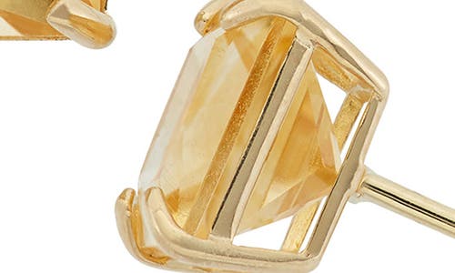 Fuzion Creations Princess Cut Stud Earrings In 10kt Citrine