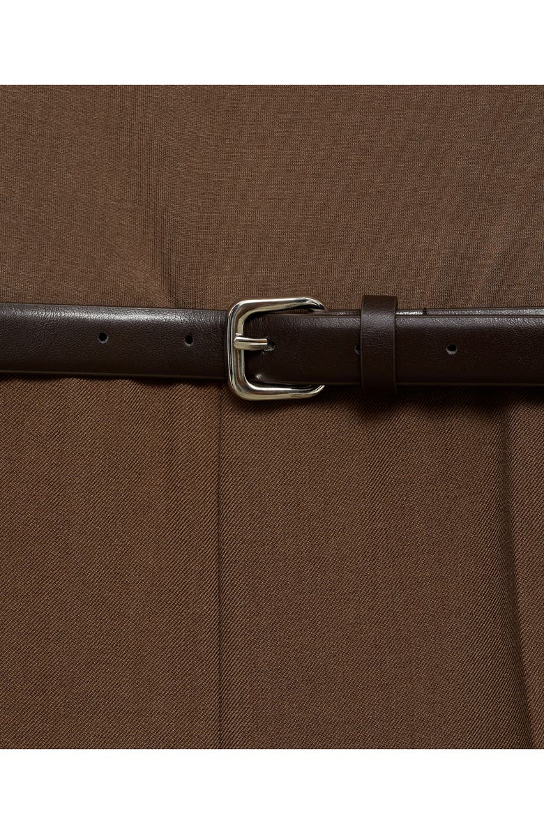 MANGO Belted Long Sleeve One-Shoulder Jumpsuit, Alternate, color, 