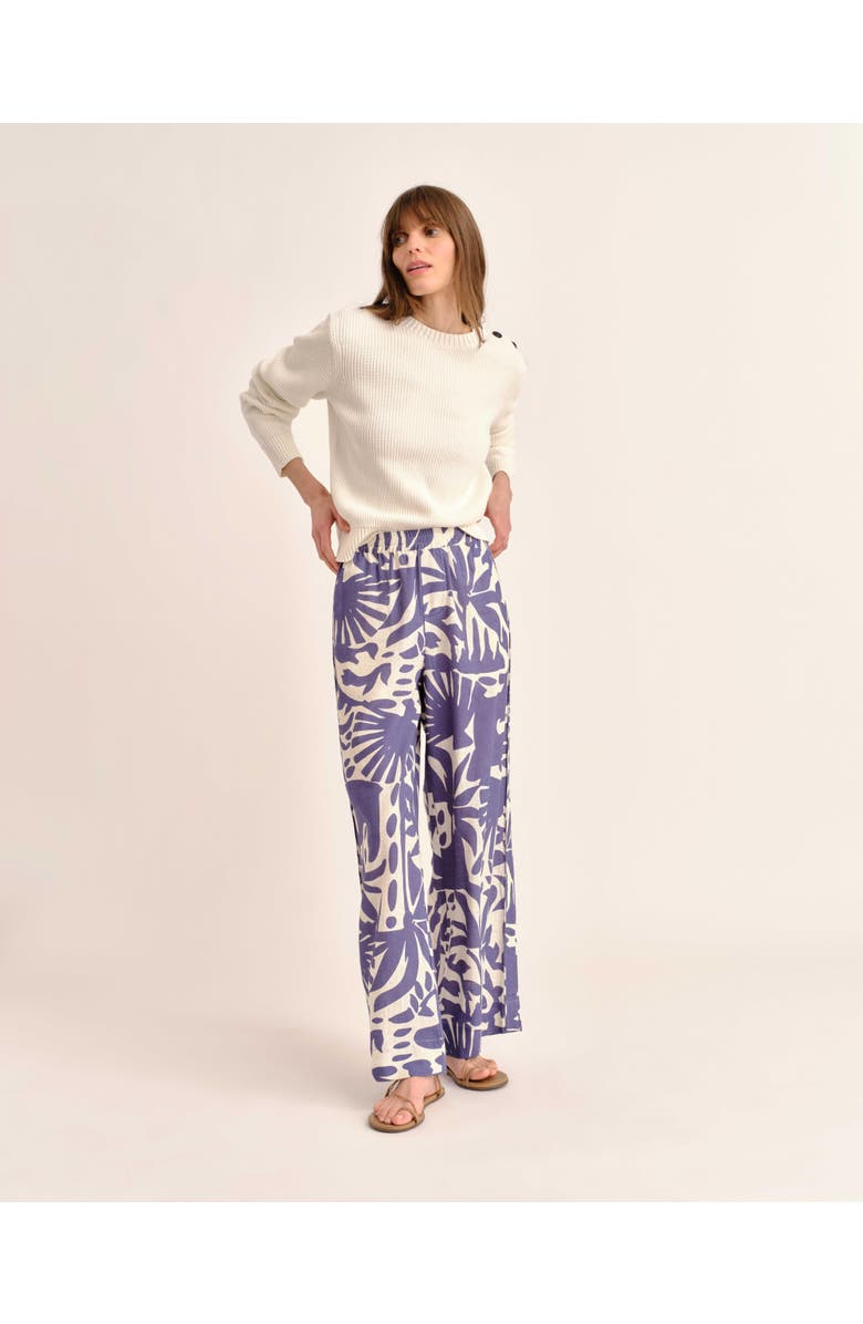 Cartolina Mia Printed Linen Pant, Alternate, color, Coastal Indigo