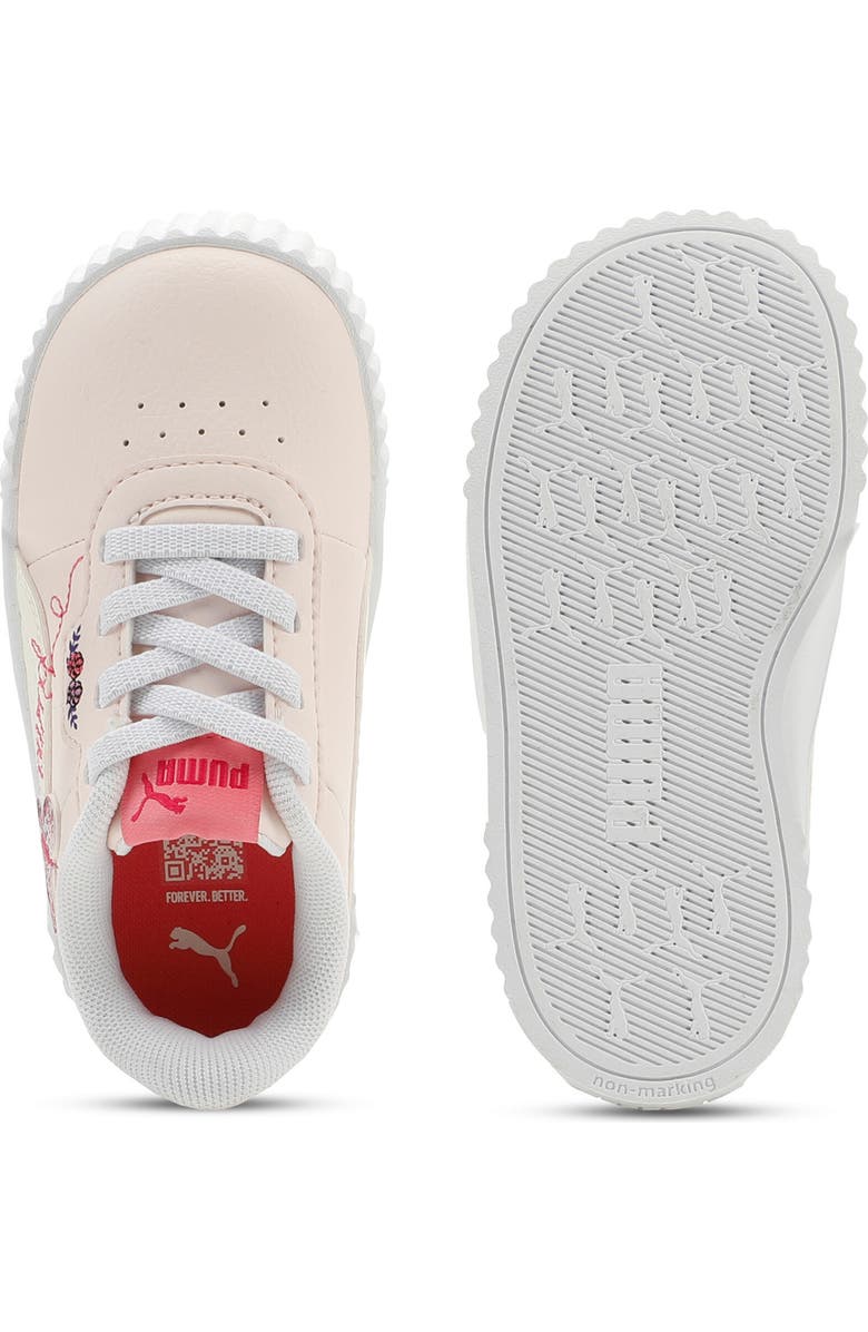 PUMA Kids' Carina 3.0 Crafty Butterfly Low Top Sneaker, Alternate, color, Jasmine Flower/ White/ Rose