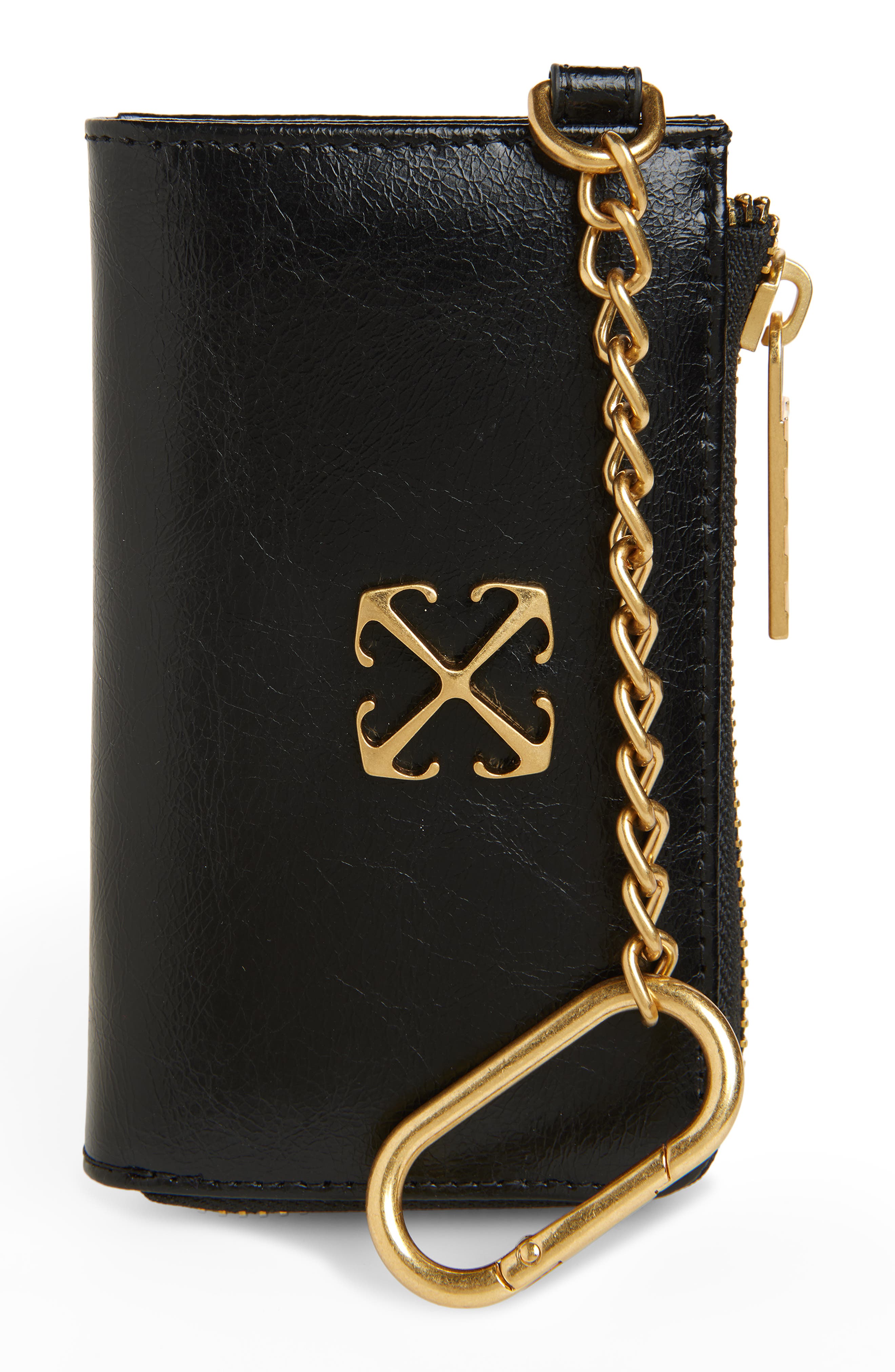 Off-White Leather Key Chain Wallet