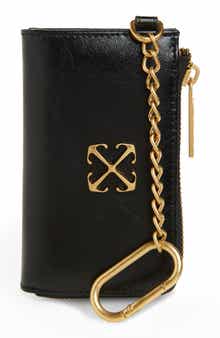 Off-White Leather Key Chain Wallet
