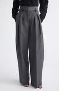 Jason Wu Collection Pleat Front High Waist Tropical Wool Wide Leg Trousers