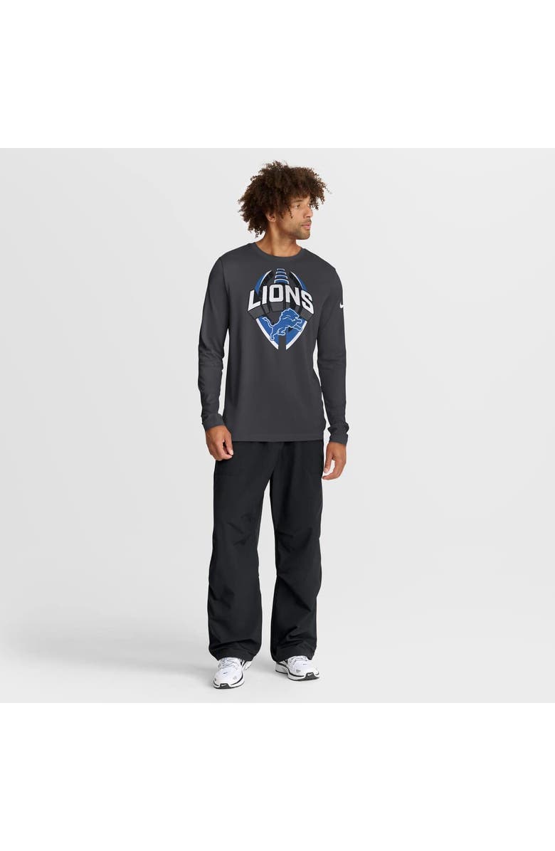 Nike Men's Nike Anthracite Detroit Lions Primetime Legend Icon Performance Long Sleeve T-Shirt, Alternate, color, Anthracite