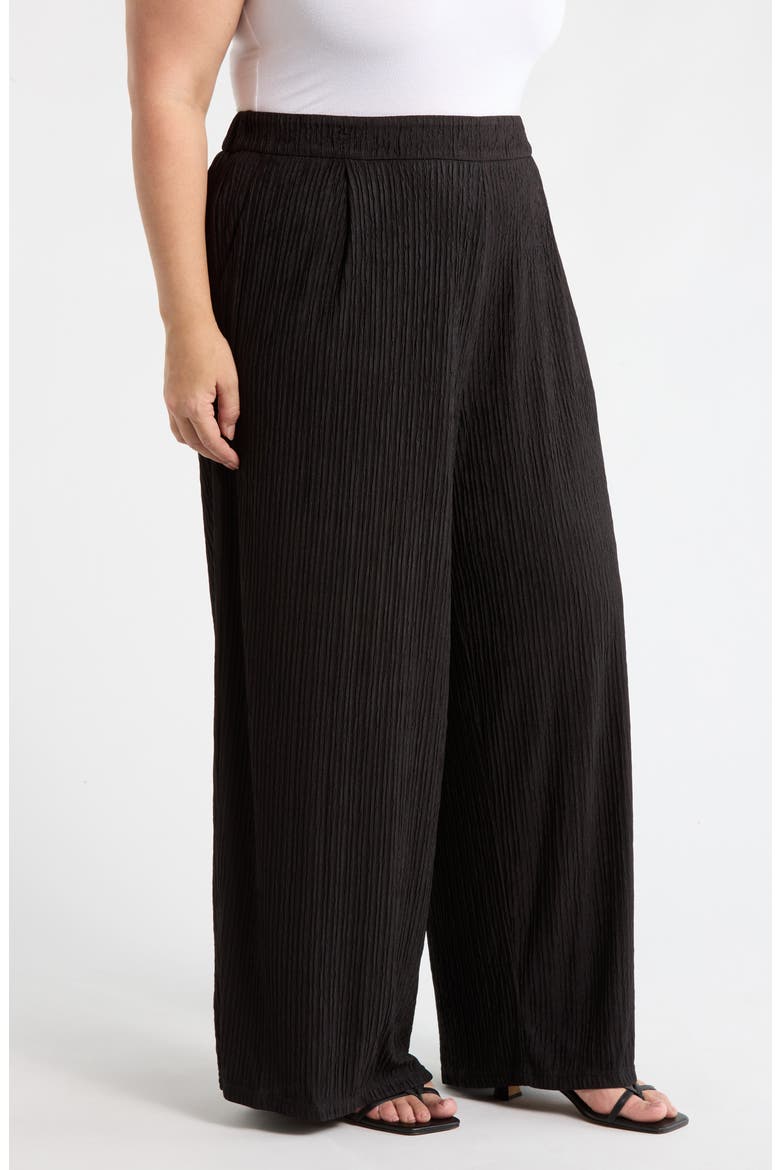 Noelia Crinkled High Waist Ankle Wide Legs, Alternate, color, BLACK