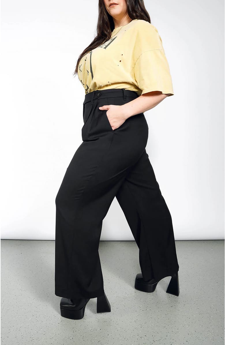 WILDFANG The Empower Wide Leg Trouser, Alternate, color, Black