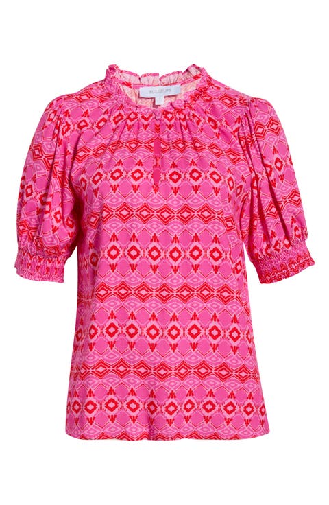 Mirany Ikat Bindy Puff Sleeve Top
