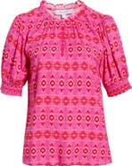 SUGARLIPS Mirany Ikat Bindy Puff Sleeve Top
