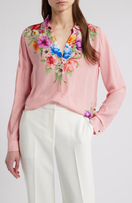 Elie Tahari The Madeline Floral Print Woven Shirt In Diamond Floral Print