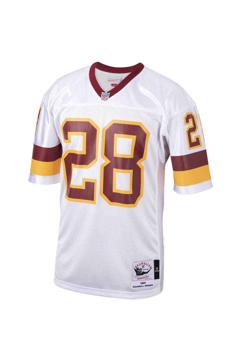 Men's Mitchell & Ness Darrell Green White Washington Football Team 1991 Authentic Throwback Retired Player Jersey, Alternate, color, White