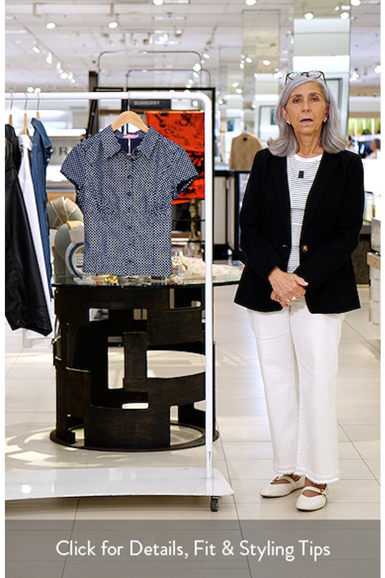 Polka Dot Short Sleeve Tailored Cotton Button-Up Shirt video