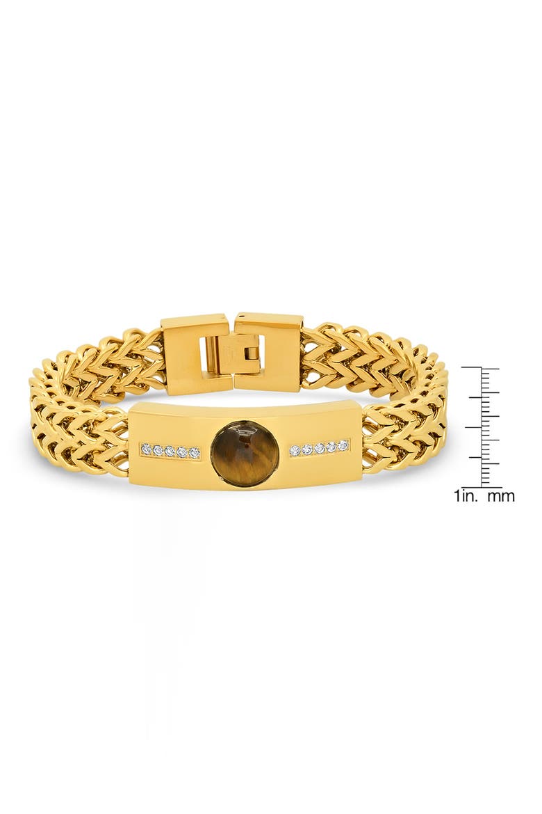 Men's Wheat Chain Bracelet, Alternate, color, YELLOW