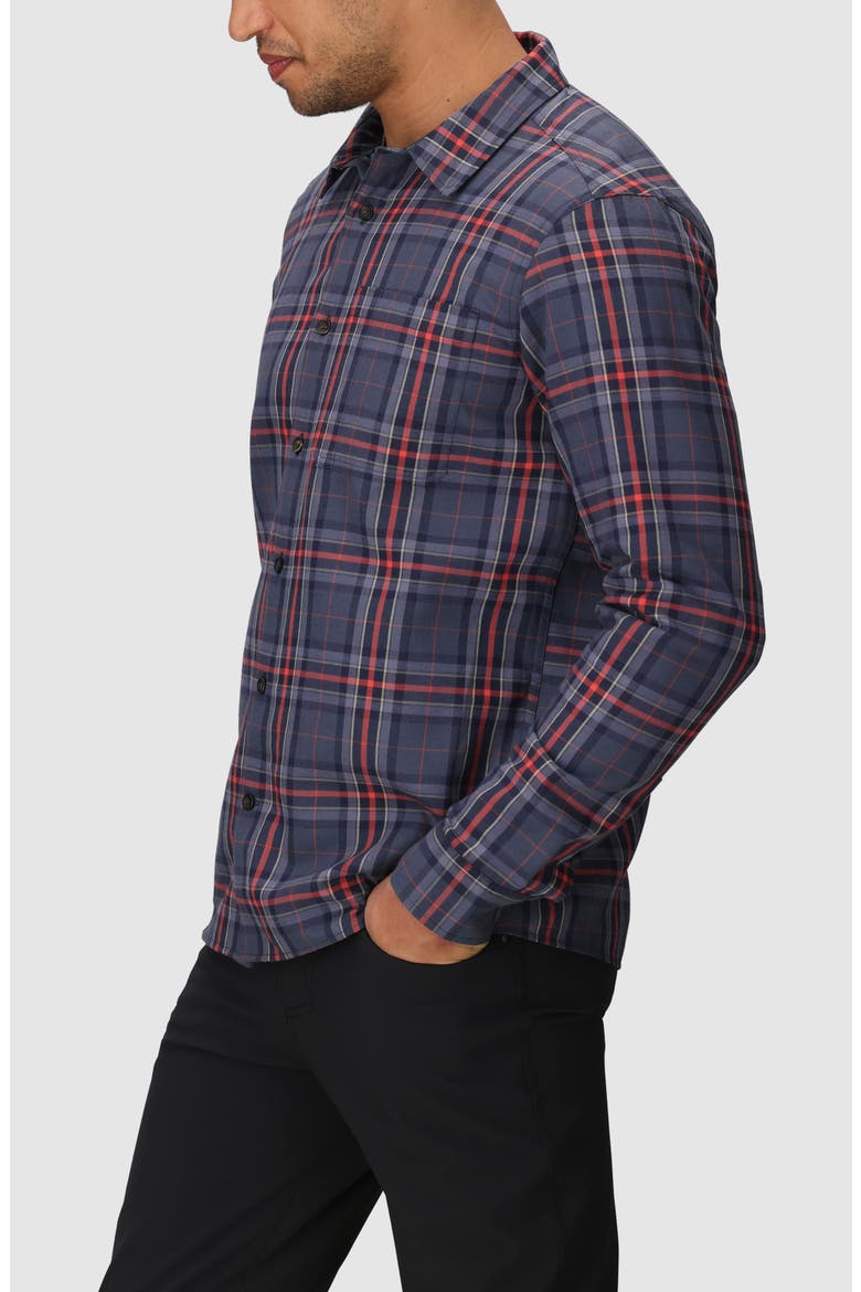 Ravenna Performance Flannel Button-Up Shirt, Alternate, color, LINGONBERRY PLAID