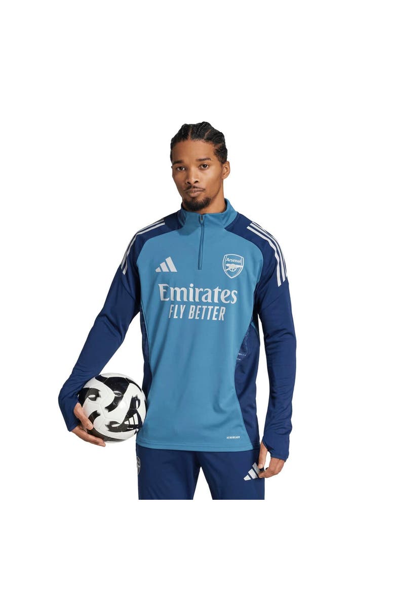 adidas Men's adidas Light Blue Arsenal 2025/26 AEROREADY Raglan Quarter-Zip Training Top, Main, color, Light Blue