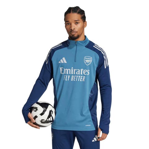 Men's adidas Light Blue Arsenal 2025/26 AEROREADY Raglan Quarter-Zip Training Top