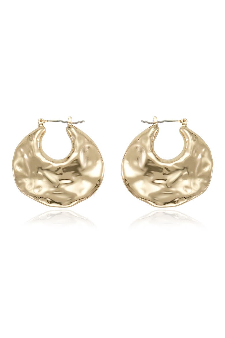 Hammered Hinge Hoop Earrings, Alternate, color, GOLD
