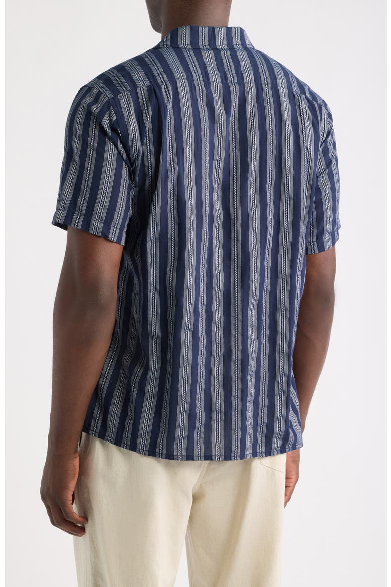 Harbor Stripe Button-Up Shirt, Alternate, color, NAVY