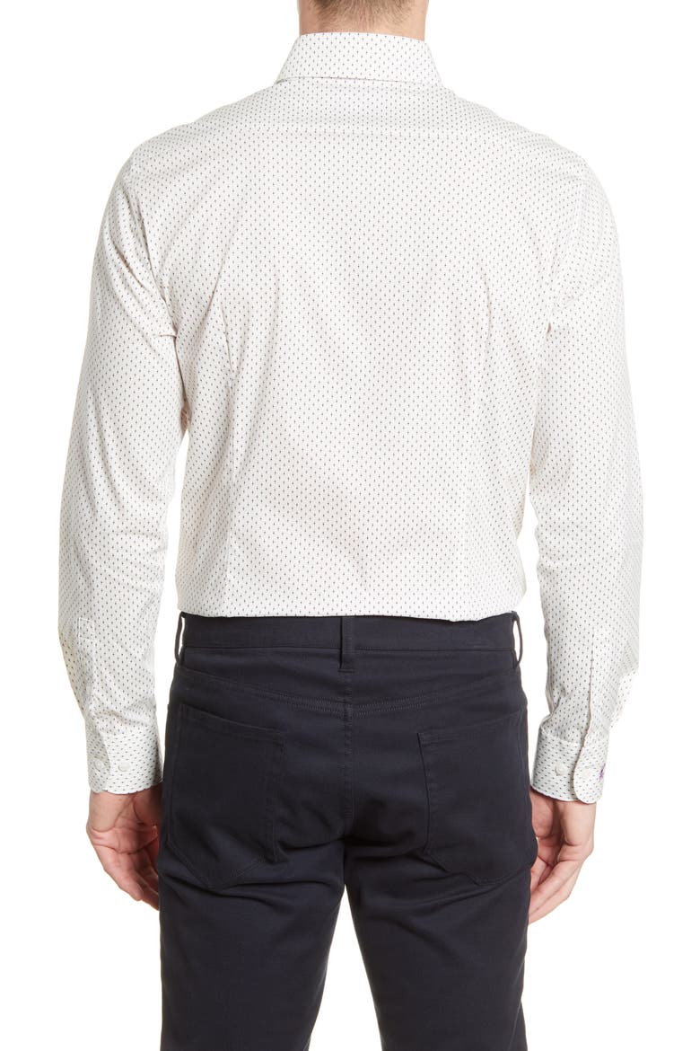 Slim Fit Stretch Non-Iron Dot Dress Shirt, Alternate, color, PURPLE