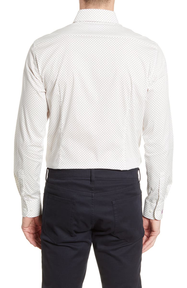 Psycho Bunny Slim Fit Stretch Non-Iron Dot Dress Shirt, Alternate, color,