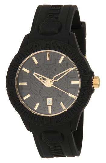 Philipp Plein Fearless Silicone Strap Watch, 43mm