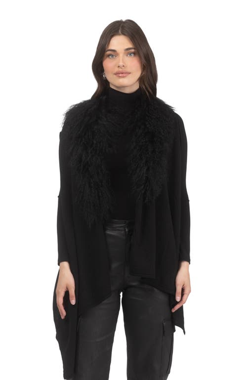Gorski Select Cashmere And Merino Wool Blend Vest With Select Mongolian Lamb Trim In Black