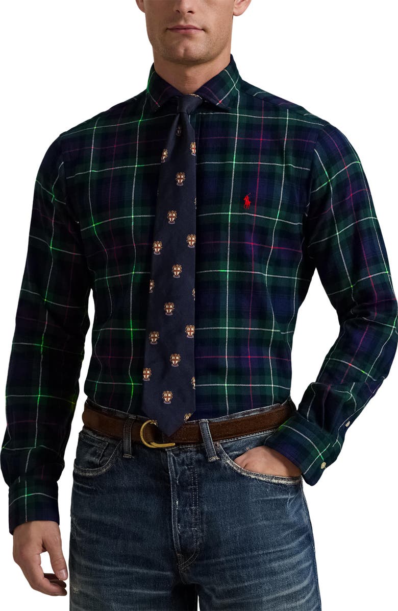Polo Ralph Lauren Classic Fit Plaid Twill Button-Up Shirt, Main, color, 