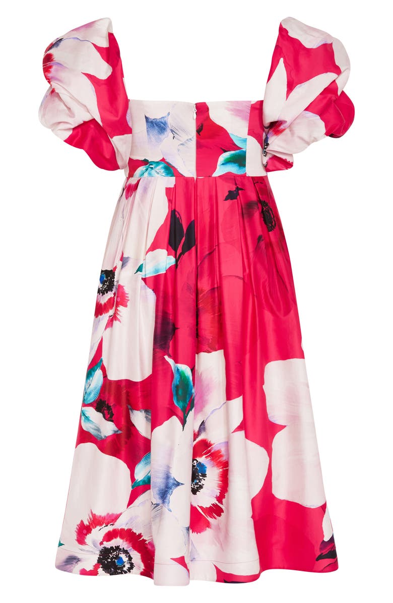 City Chic Helena Floral Print Minidress, Alternate, color, Lady Luck