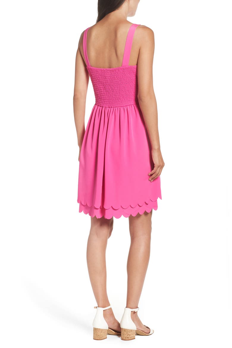 Fit & Flare Dress, Alternate, color, HOT PINK