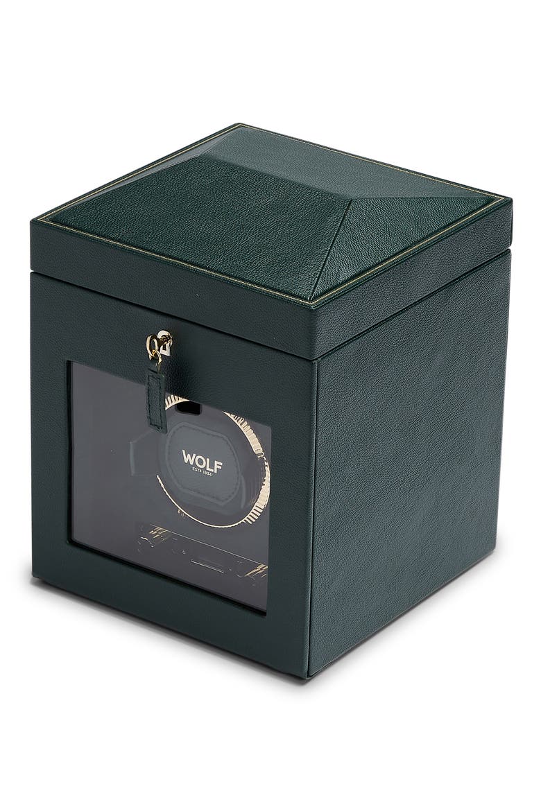 British Racing Single Watch Winder with Storage, Main, color, GREEN