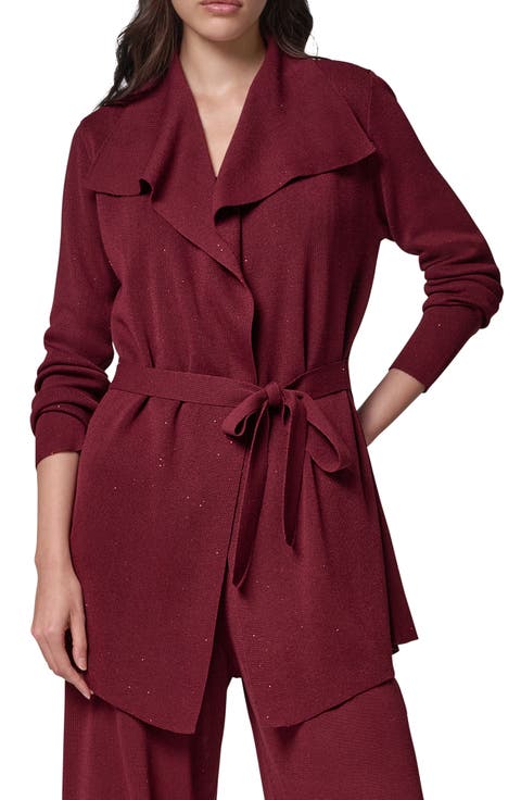 Metallic Belted Cardigan