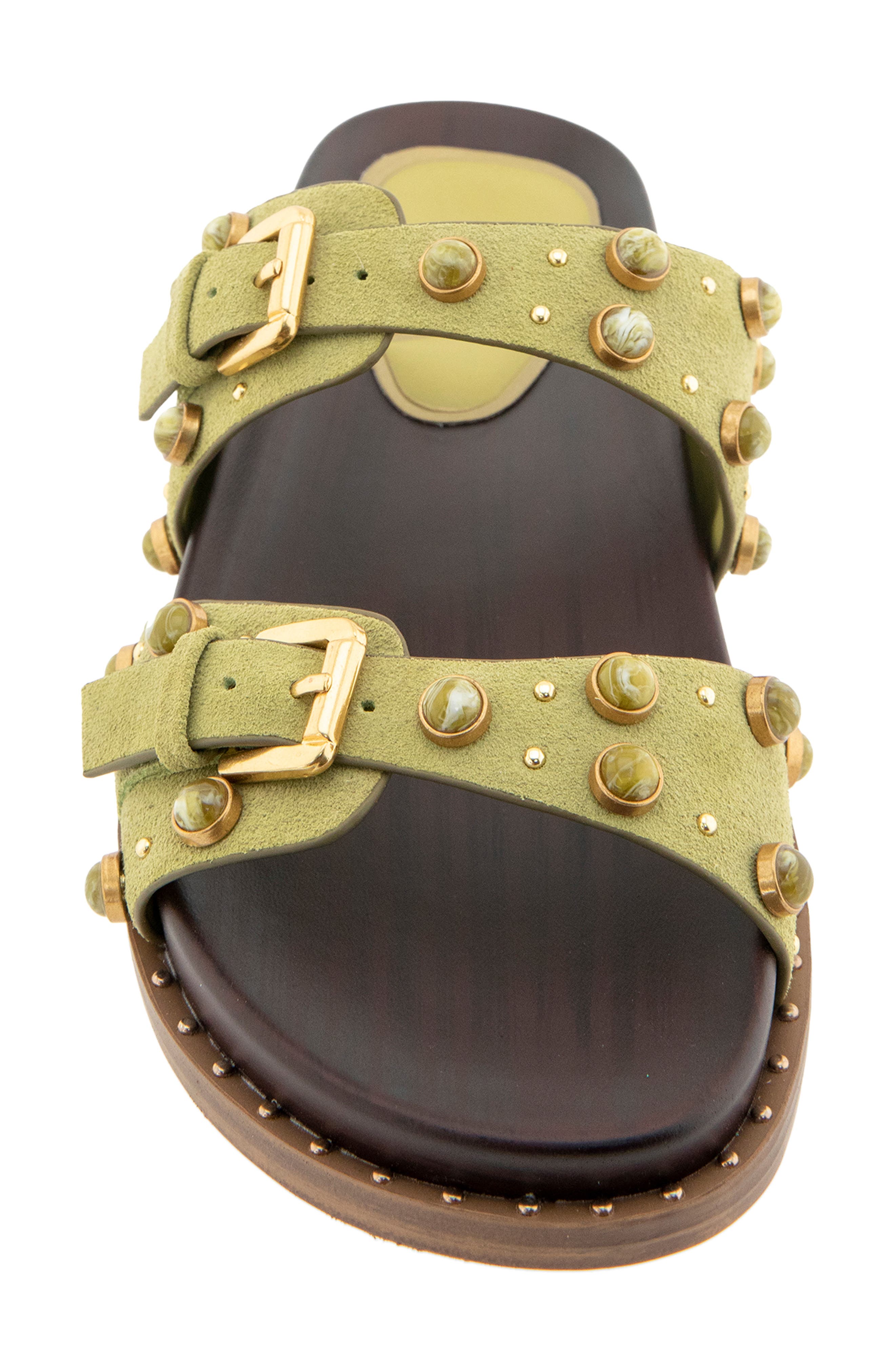 Deardra Two-Strap Sandal, Alternate, color, ARTICHOKE SUEDE