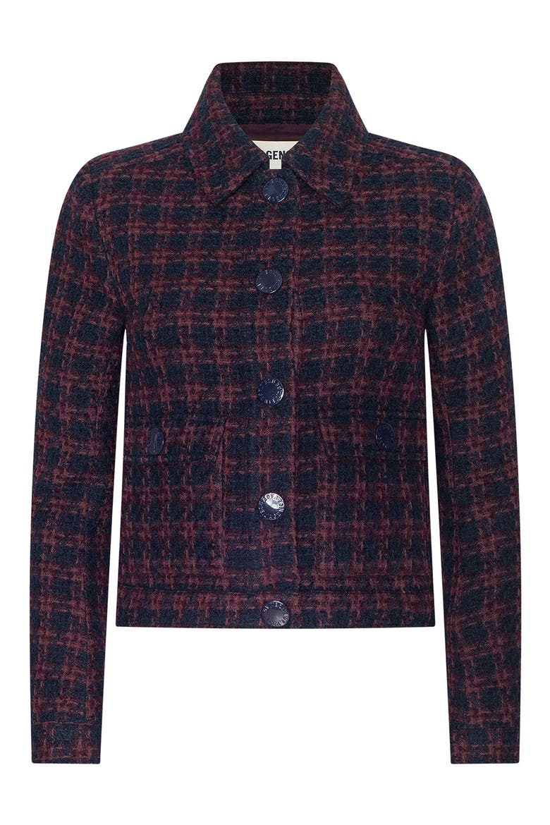 Nyx Cropped Tweed Jacket, Alternate, color, MIDNIGHT/ BURG TWEED